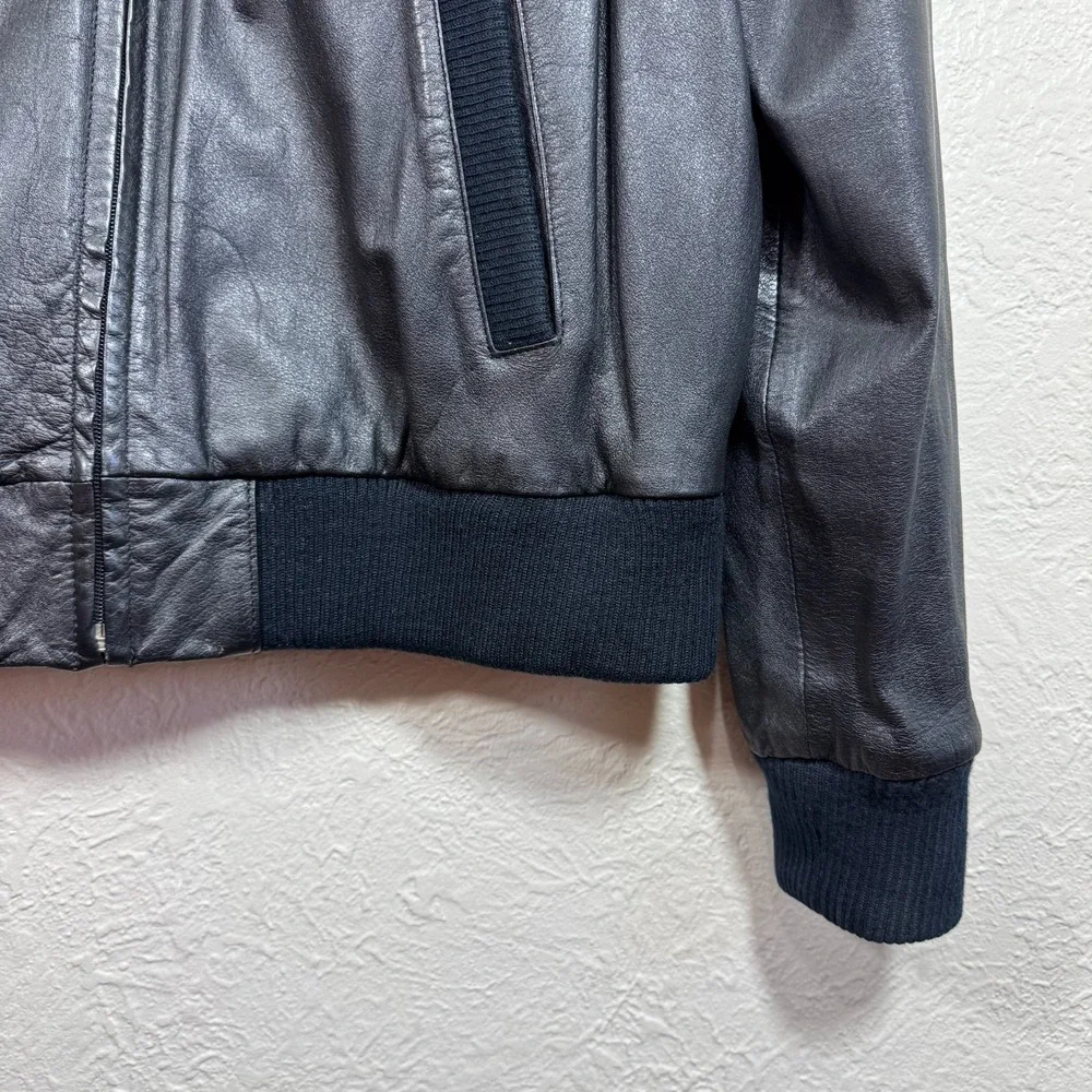 Saddlery Vtg Leather Jacket 46 Flight Biker Moto 90s‎ Gothic Grunge Bomber Korea
